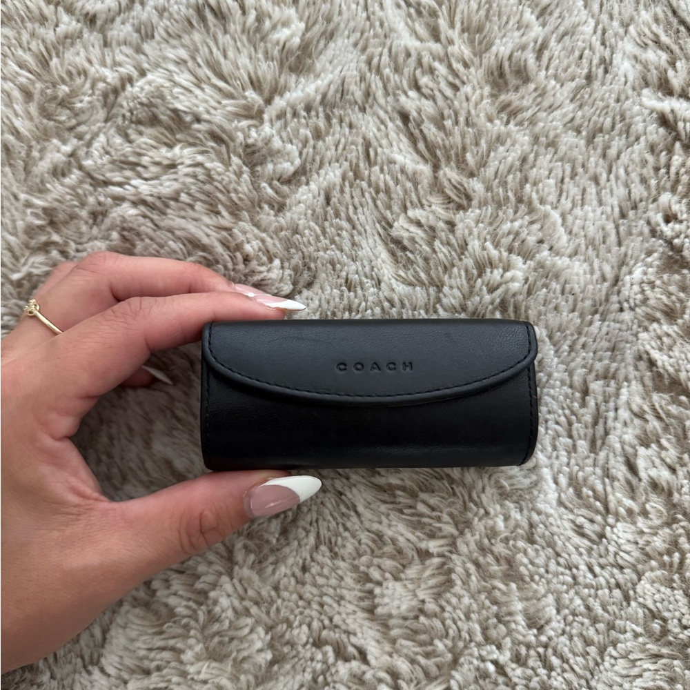 Coach Black Leather Lipstick Case